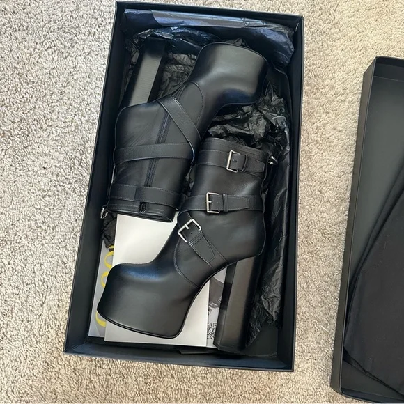 Saint Laurent Cherry Moto Boots